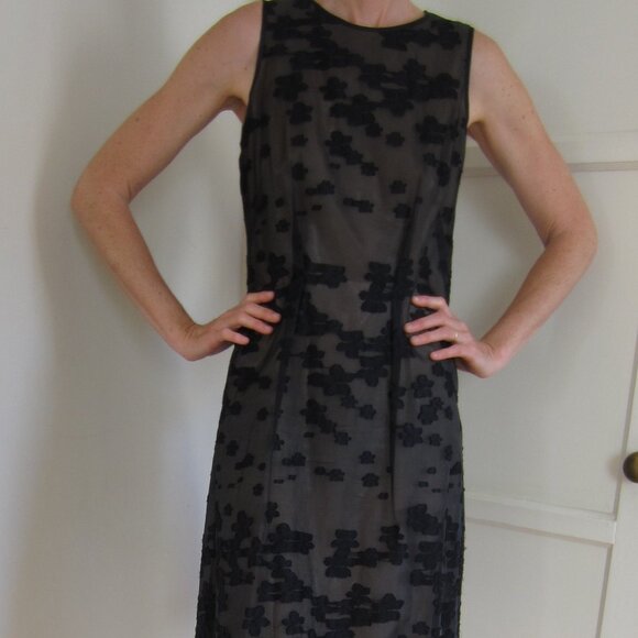Leon Max Limited Edition Dress Black Silk Overlay Floral Size 8 - Picture 9 of 15